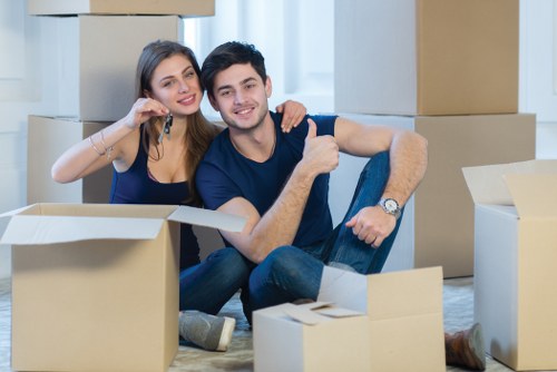 Moving team handling a relocation in Canary Wharf