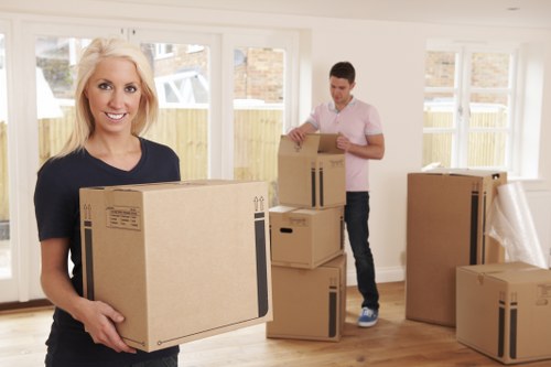 Packing and loading belongings for a Canary Wharf relocation