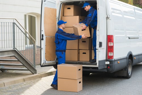 Urgent moving van prepared for a Canary Wharf relocation