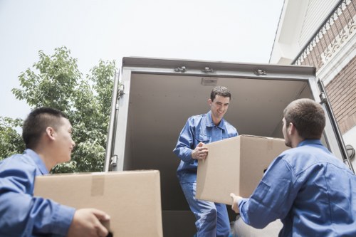 Residential removals in a Canary Wharf high-rise building